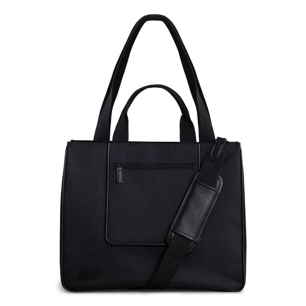 LIGHTY USED- BEIS The East/West Tote - Recycled Collection in BLACK